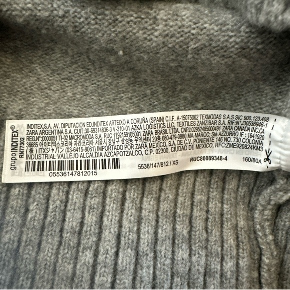 ZARA Women’s Soft Knit Sweater Dress XSmall Heather Grey Preppy Office Normie - Picture 14 of 15